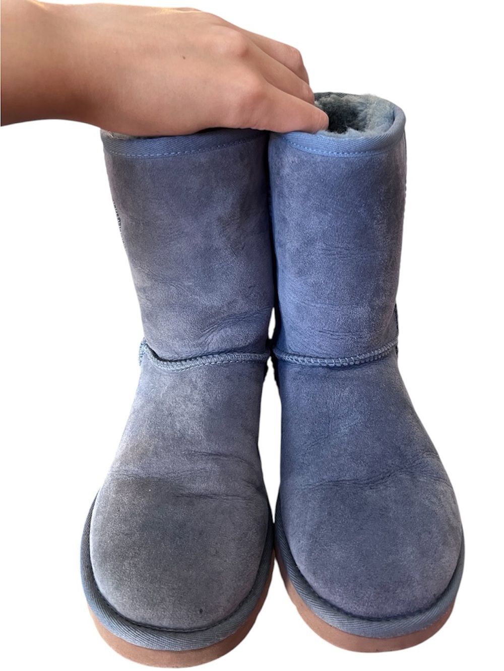 UGG Classic Short Blue Suede Sheepskin Boots Women’s Size 8